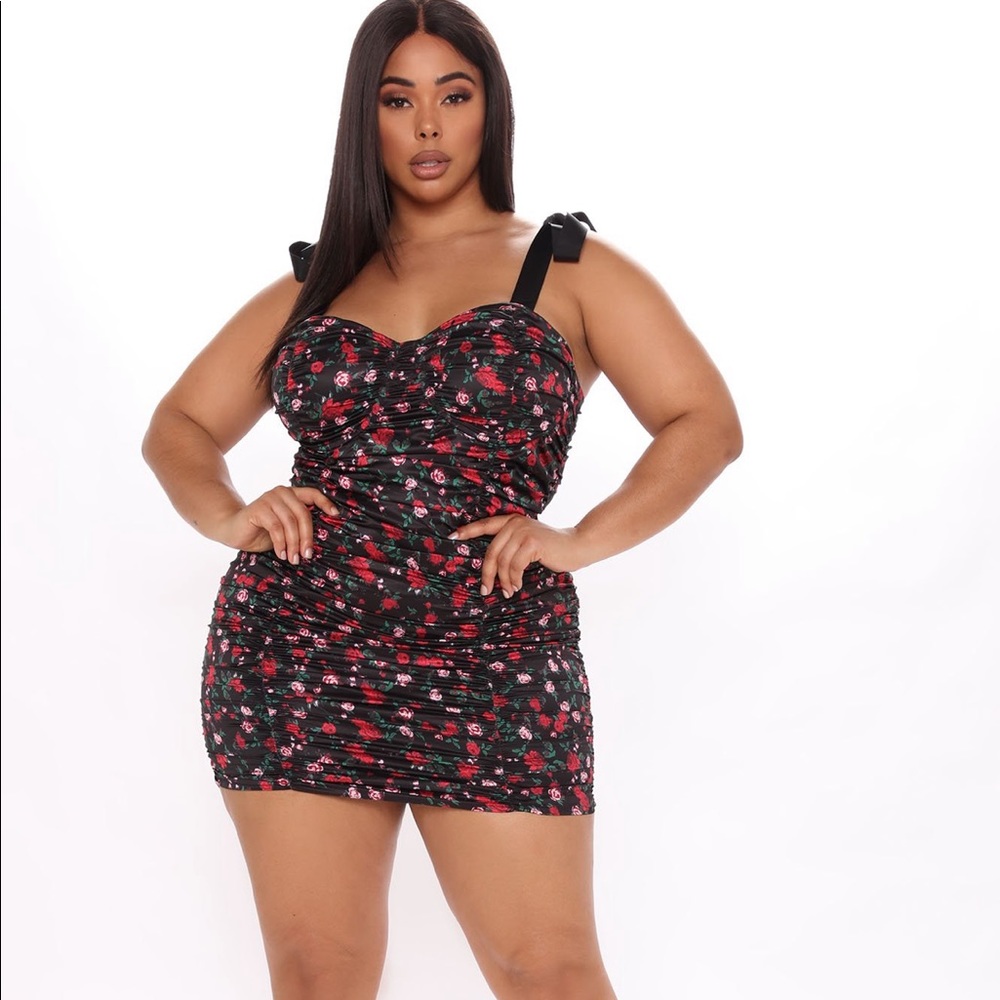 Send me roses ruched mini dress FN
